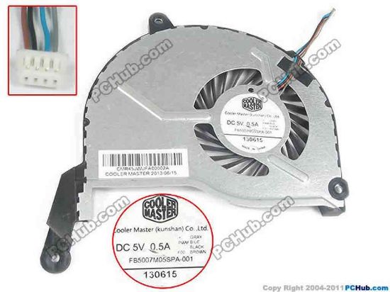 129233 Cooler Master FB5007M05SPA-001 Cooling Fan  FB5007M05SPA-001, DC5V 0.5A, Bare fan Cooler Master FB5007M05SPA-001 Cooling Fan  