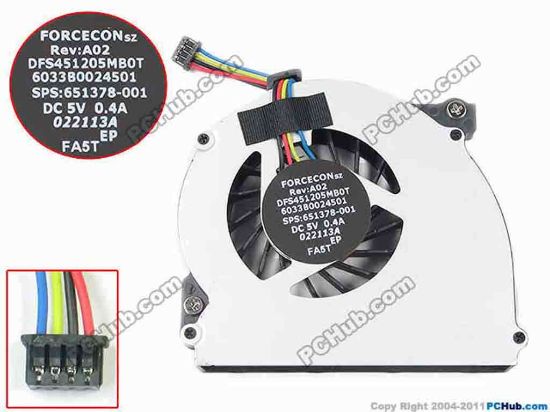 129257 HP EliteBook 2560p Series Cooling Fan  FA5T, 5V 0.4A, New HP EliteBook 2560p Series Cooling Fan  