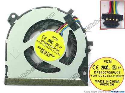 129331 Forcecon DFS400705PU0T Cooling Fan  FFQM, 5V 0.50A, Bare fan Forcecon DFS400705PU0T Cooling Fan  For Dell Inspiron 11 (3137)