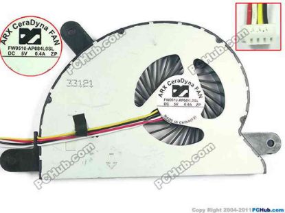 129362 ARX FW0510-AP084L0SL Cooling Fan  DC5V 0.40A, Bare fan ARX FW0510-AP084L0SL Cooling Fan  
