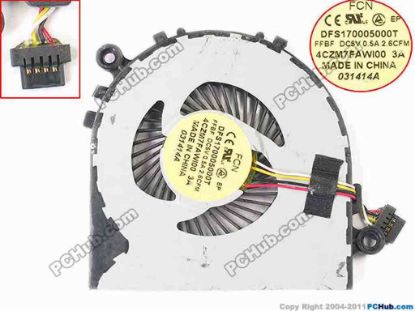 129858 Foxconn 4CZM7FAW100 Cooling Fan  FFBF DC5V 0.40A, Bare fan Foxconn 4CZM7FAW100 Cooling Fan  