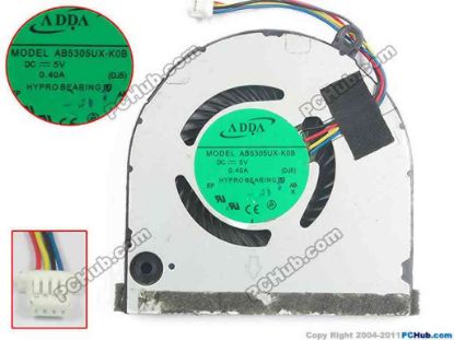 129869 ADDA AB5305UX-K0B Cooling Fan  DJ5, DC5V 0.40A, Bare fan ADDA AB5305UX-K0B Cooling Fan  