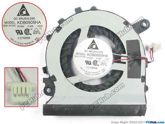 129893 Delta Electronics KDB0505HA Cooling Fan  -CE21, DC5V 0.40A, Bare fan Delta Electronics KDB0505HA Cooling Fan