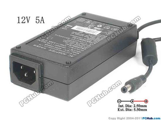 129924 PCH OEM Power AC Adapter - Compatible For ADPC1260AT, 12V 5A, 5.5/2.5mm, C14 , New PCH OEM Power AC Adapter - Compatible , 
