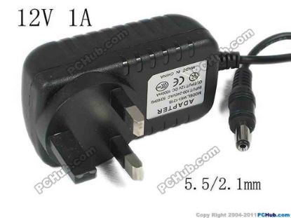129981 PCH OEM Power AC Adapter - Compatible WEI-121B, 12V 1A, 5.5/2.1mm, UK 3-Pin Plug, New PCH OEM Power AC Adapter - Compatible 