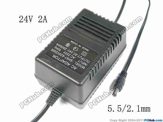 129997 PCH OEM Power AC Adapter - Compatible 24V, 2A, 5.5/2.1mm, Wire US 2-Pin PCH OEM Power AC Adapter - Compatible 