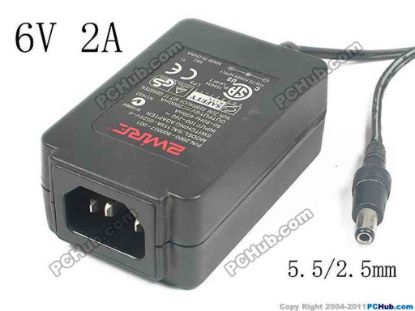 130103 2Wire SAL115A-0525V-6 AC Adapter - NEW Original 6V 2A, 5.5/2.5mm, C14, New 2Wire SAL115A-0525V-6 AC Adapter - NEW Original 