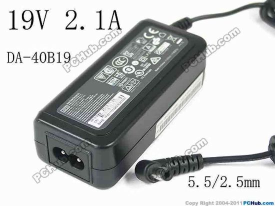 130109 APD / Asian Power Devices DA-40B19 AC Adapter - NEW Original 19V 2.1A, 5.5/2.5mm, 2-Prong, New APD / Asian Power Devices DA-40B19 AC Adapter - NEW Original 