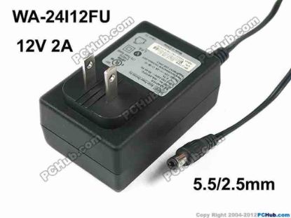 130110 APD / Asian Power Devices WA-24I12FU AC Adapter - NEW Original 12V 2A, 5.5/2.5mm, US 2-Pin , New APD / Asian Power Devices WA-24I12FU AC Adapter - NEW Original 