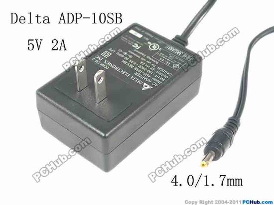 130116 Delta Electronics ADP-10SB AC Adapter - NEW Original 5V 2A, 4.0/1.7mm, US 2-Pin, New Delta Electronics ADP-10SB AC Adapter - NEW Original 