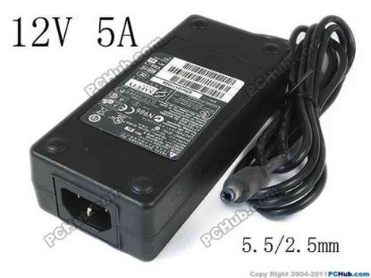 130138 Delta Electronics EADP-60EB AC Adapter- Laptop 12V 5A, Barrel 5.5/2.5mm, IEC C14 Delta Electronics EADP-60EB AC Adapter- Laptop