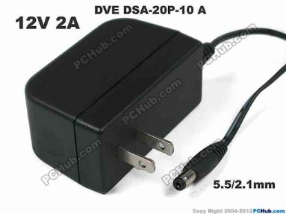 130150 DVE DSA-20P-10 AC Adapter - NEW Original 12V 2A, 5.5/2.1mm, US 2-Pin, New DVE DSA-20P-10 AC Adapter - NEW Original 