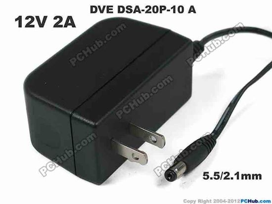 130150 DVE DSA-20P-10 AC Adapter - NEW Original 12V 2A, 5.5/2.1mm, US 2-Pin, New DVE DSA-20P-10 AC Adapter - NEW Original 