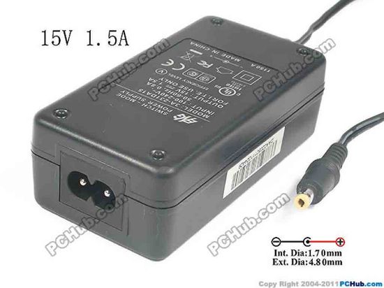 130156 ENG 3A-231DA15 AC Adapter - NEW Original 15V 1.5A, 4.8/1.7mm, 2-Prong, New ENG 3A-231DA15 AC Adapter - NEW Original 