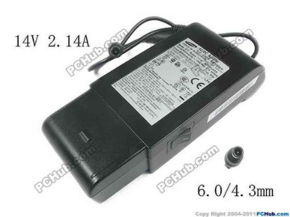 130256 Samsung Laptop Common Item (Samsung Laptop) AC Adapter  Original AD-3014STN, 14V 2.14A, 6.0/4.3mm, Pin, 3-Prong Samsung Laptop Common Item (Samsung Laptop) AC Adapter