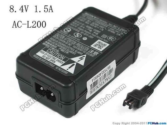 130279 Sony Common Item (Sony) AC Adapter 5V-12V AC-L200, 8.4V 1.5A, Rectangular Tip, 2-Prong Sony Common Item (Sony) AC Adapter 5V-12V 