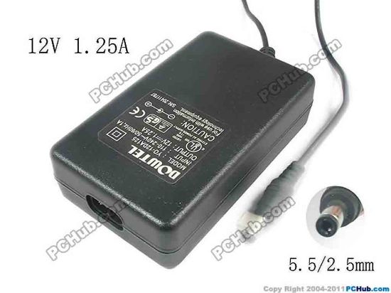 130299 Other Brands DOWTEL AC Adapter - NEW Original YO-12DA125, 12V 1.25A, 5.5/2.5mm, 2-Prong, New Other Brands DOWTEL AC Adapter - NEW Original 