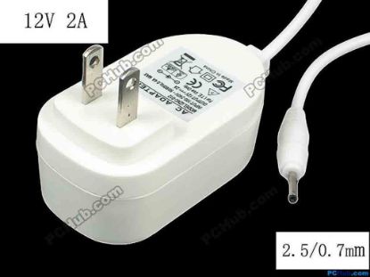 130413 PCH OEM Power AC Adapter - Compatible ZNC-012, 12V 2A 2.5/0.7mm, US 2-Pin, New PCH OEM Power AC Adapter - Compatible 