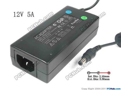 130472 PCH OEM Power AC Adapter - Compatible FRA060-S12-4, 12V 5A 5.5/2.1mm, C14, New PCH OEM Power AC Adapter - Compatible 