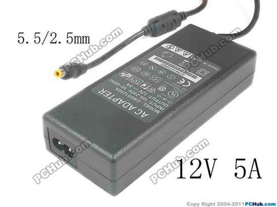 130474 PCH OEM Power AC Adapter - Compatible CD120500A, 12V 5A 5.5/2.5mm, 2-Prong, New PCH OEM Power AC Adapter - Compatible <span style="font-size: 13.3333px;">*Please take note, 2 wire AC&nbsp;</span><a href="http://www.pchub.com/uph/category/356-0-0-1-2/Laptop-Spare-Part.html" style="font-size: 13.3333px;"><font color="#810081">power cord</font></a><span style="font-size: 13.3333px;">not included.</span>