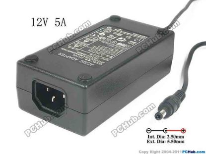130486 PCH OEM Power AC Adapter - Compatible XH104, 12V 5A 5.5/2.5mm, C14, New PCH OEM Power AC Adapter - Compatible 