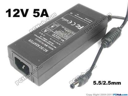 130493 PCH OEM Power AC Adapter - Compatible AP1205UV, 12V 5A 5.5/2.5mm, C14, New PCH OEM Power AC Adapter - Compatible 