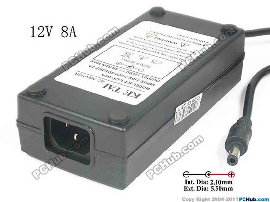 130546 PCH OEM Power AC Adapter - Compatible KT-LCF-80A, 12V 8A 5.5/2.5mm, C14, New PCH OEM Power AC Adapter - Compatible 