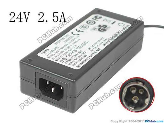 130558 PCH OEM Power AC Adapter - Compatible P-048B-240250, 24V 2.5A, 3-Pin Din PCH OEM Power AC Adapter - Compatible