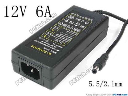 130602 PCH OEM Power AC Adapter - Compatible YU1206, 12V 6A, 5.5/2.1mm, C14, New PCH OEM Power AC Adapter - Compatible