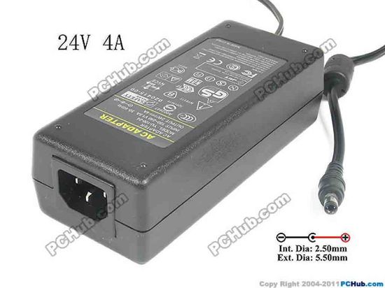130605 PCH OEM Power AC Adapter - Compatible YU2404, 24V 4A 5.5/2.5mm, C14, New PCH OEM Power AC Adapter - Compatible