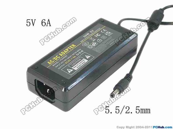 130828 PCH OEM Power AC Adapter - Compatible YU-0506, 5V 6A 5.5/2.5mm, C14, New PCH OEM Power AC Adapter - Compatible 