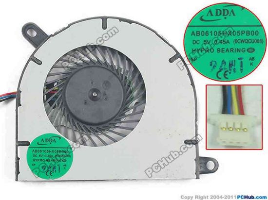 130871 ADDA AB06105HX05PB00 Cooling Fan  0CWQCU003, DC5V 0.45A, Bare ADDA AB06105HX05PB00 Cooling Fan  
