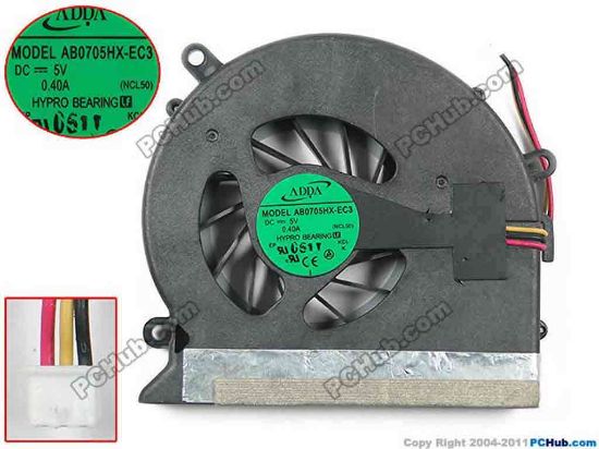 130875 ADDA AB0705HX-EC3 Cooling Fan  NCL50, DC5V 0.40A, Bare fan ADDA AB0705HX-EC3 Cooling Fan  