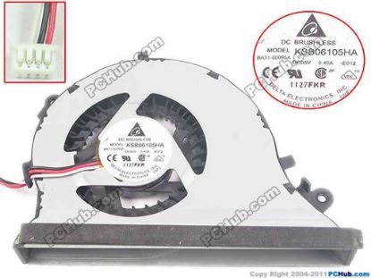 130942 Delta Electronics KSB06105HA Cooling Fan  -E012, DC5V 0.40A, Bare Delta Electronics KSB06105HA Cooling Fan  