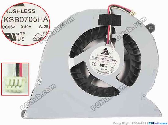 130959 Delta Electronics KSB0705HA Cooling Fan  -AL28, DC5V 0.40A, Bare Delta Electronics KSB0705HA Cooling Fan  
