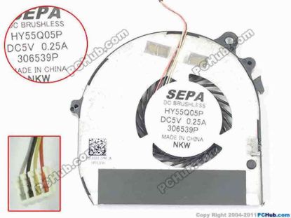 131001 SEPA HY55Q05P Cooling Fan  DC5V 0.25A, Bare SEPA HY55Q05P Cooling Fan  
