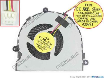 131048 Forcecon DFS470805CL0T Cooling Fan  FC2T, DC5V 0.4A, Bare fan Forcecon DFS470805CL0T Cooling Fan  