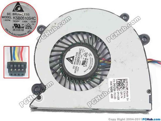 131050 Delta Electronics KSB05105HC Cooling Fan  CC4F, DC5V 0.45A, Bare fan Delta Electronics KSB05105HC Cooling Fan  