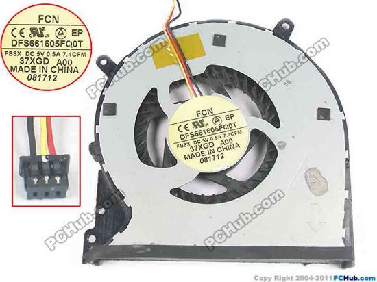 131054 Forcecon DFS661605FQ0T Cooling Fan  FB8X, DC5V 0.5A, Bare fan Forcecon DFS661605FQ0T Cooling Fan  