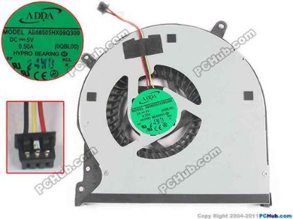 131055 ADDA AB08505HX09Q300 Cooling Fan  0QBL00, DC5V 0.5A, Bare fan ADDA AB08505HX09Q300 Cooling Fan  