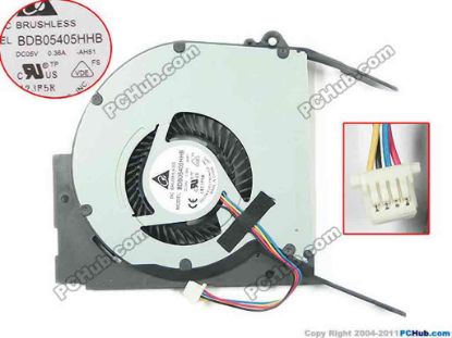 131265 Delta Electronics BDB05405HHB Cooling Fan  -AH51, 0.36A, 4-pin, Bare Delta Electronics BDB05405HHB Cooling Fan  