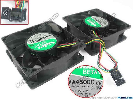 131323 Nidec V35625-35 Server - Square Fan SUNF, DC 12V 3.9A, 120x120x38mm, 2fan Nidec V35625-35 Server - Square Fan 