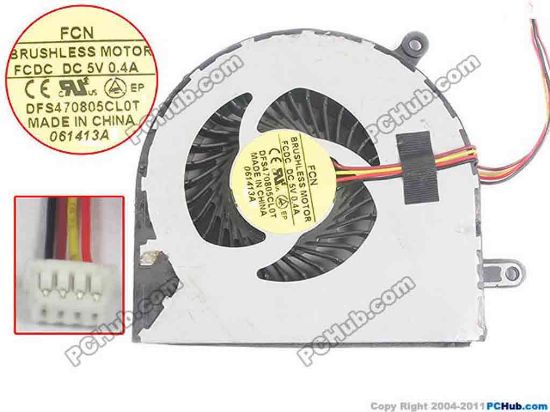 131694 Forcecon DFS470805CL0T Cooling Fan  FCDC, DC5V 0.40A, Bare fan Forcecon DFS470805CL0T Cooling Fan