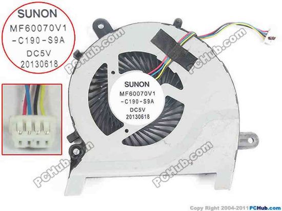 131881 SUNON MF60070V1-C190-S9A Cooling Fan  DC5V , Bare fan SUNON MF60070V1-C190-S9A Cooling Fan  Compatible to ASUS&nbsp;VivoBook S451 14&quot;