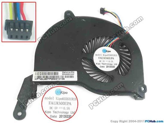 131946 Kipo 05563IRIS Cooling Fan  TP202A, DC5V 0.5A, Bare fan Kipo 05563IRIS Cooling Fan  