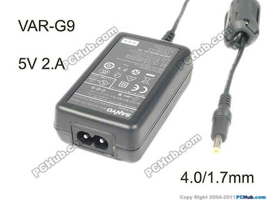 131954 Other Brands Sanyo Denki AC Adapter 5V-12V VAR-G9, 5V 2.A 10W, Barrel 4.0/1.7mm, 2-Prong Other Brands Sanyo Denki AC Adapter 5V-12V 