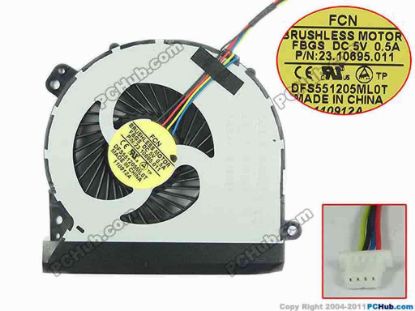 132114 Forcecon DFS551205ML0T Cooling Fan  689658-001, FBGS, Bare Forcecon DFS551205ML0T Cooling Fan  