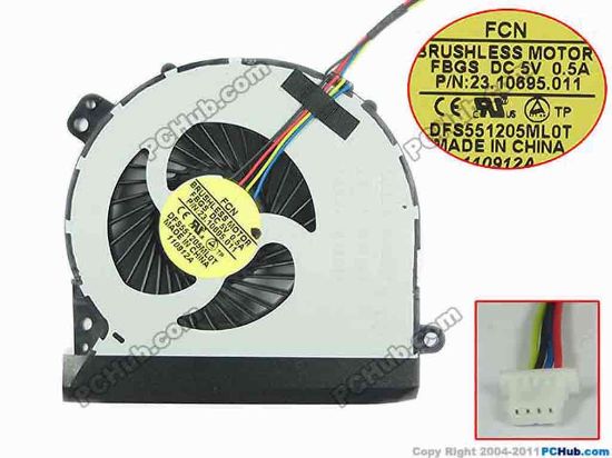 132114 Forcecon DFS551205ML0T Cooling Fan  689658-001, FBGS, Bare Forcecon DFS551205ML0T Cooling Fan  