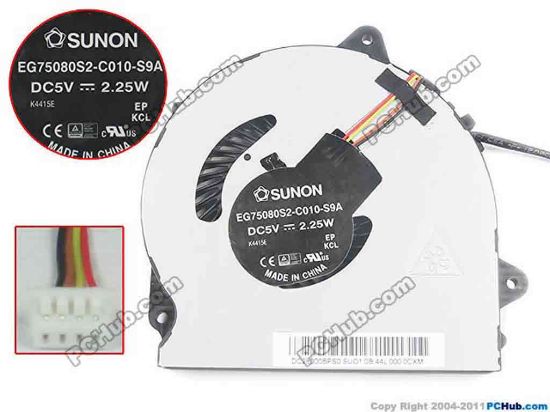 132138 SUNON EG75080S2-C010-S9A Cooling Fan  DC5V 2.25W, Bare fan SUNON EG75080S2-C010-S9A Cooling Fan  