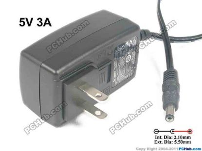 132178 Other Brands V-INFINITY AC Adapter 5V-12V EMSA050300, 5V 3A, Barrel 5.5/2.1mm, US 2-Pin Plug Other Brands V-INFINITY AC Adapter 5V-12V 